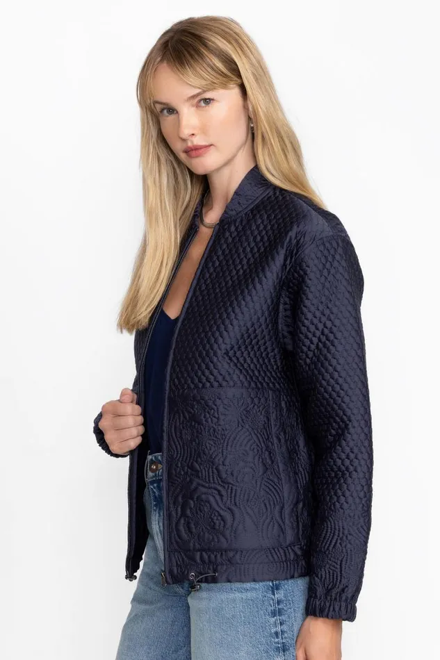 Women Outerwear Johnny Was KARMEN QUILTED JACKET Blue Night