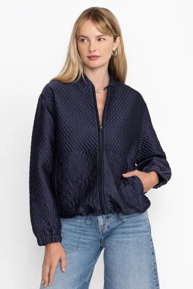 Women Outerwear Johnny Was KARMEN QUILTED JACKET Blue Night