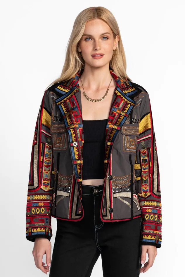 Women Outerwear Johnny Was RUFUS JACKET Castor Grey
