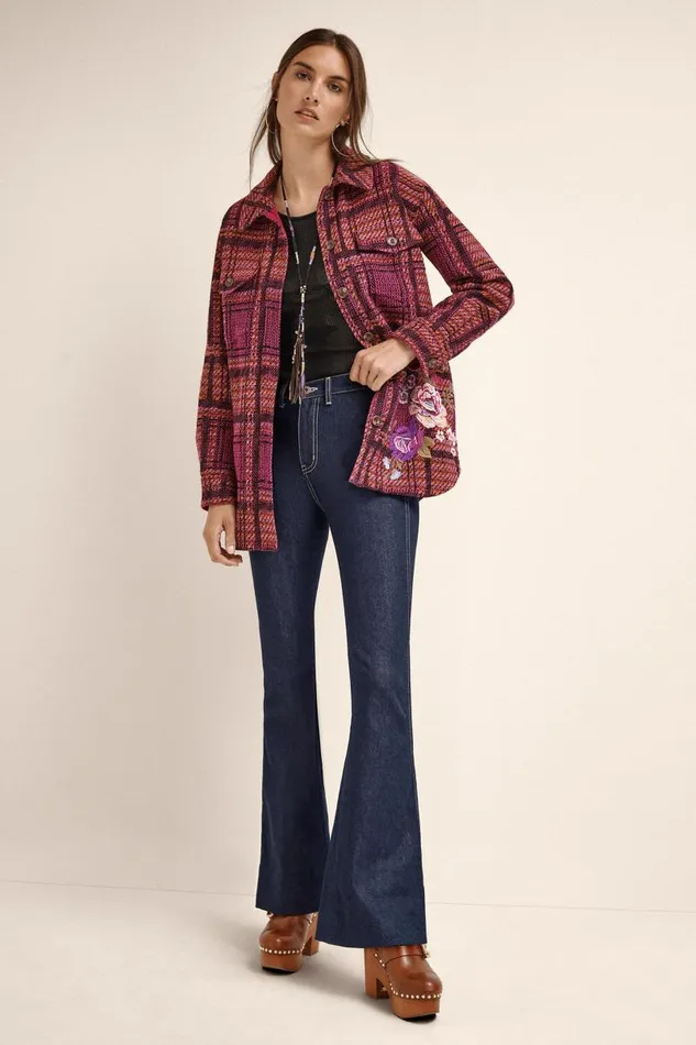 Women Outerwear Johnny Was SHIRT JACKET Emi Plaid