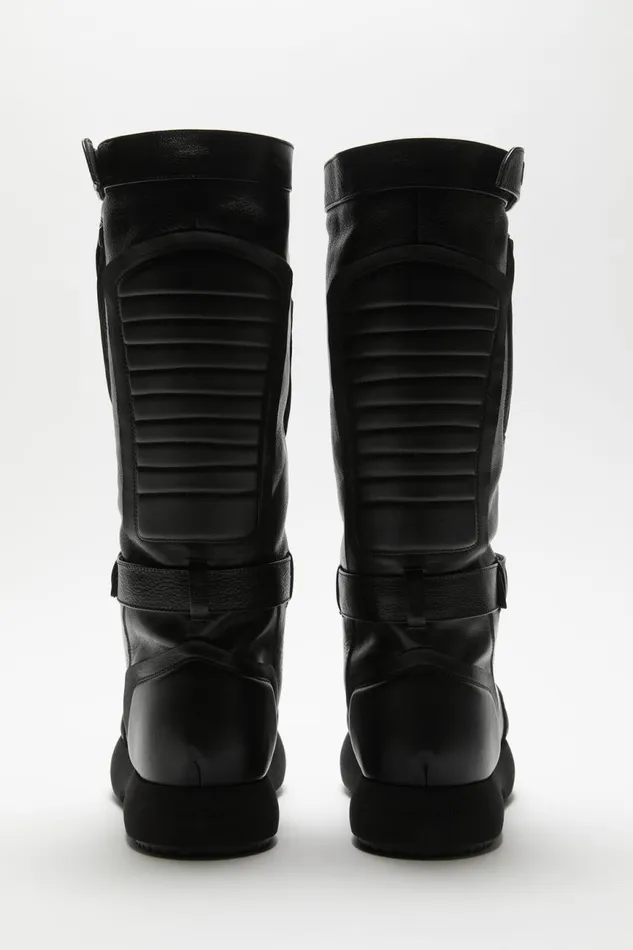 Women Patchwork Leather Boots Black Acne Studios Shoes