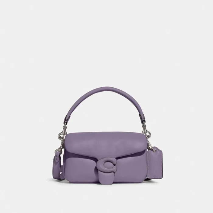 Women Pillow Tabby Shoulder Bag 18 Silverlight Violet Coach Shoulder Bags and Hobos