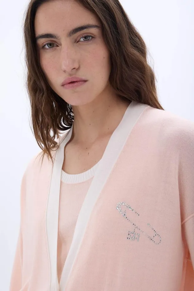 Women Pin Cardigan Peach Beige Sonia Rykiel Cardigans