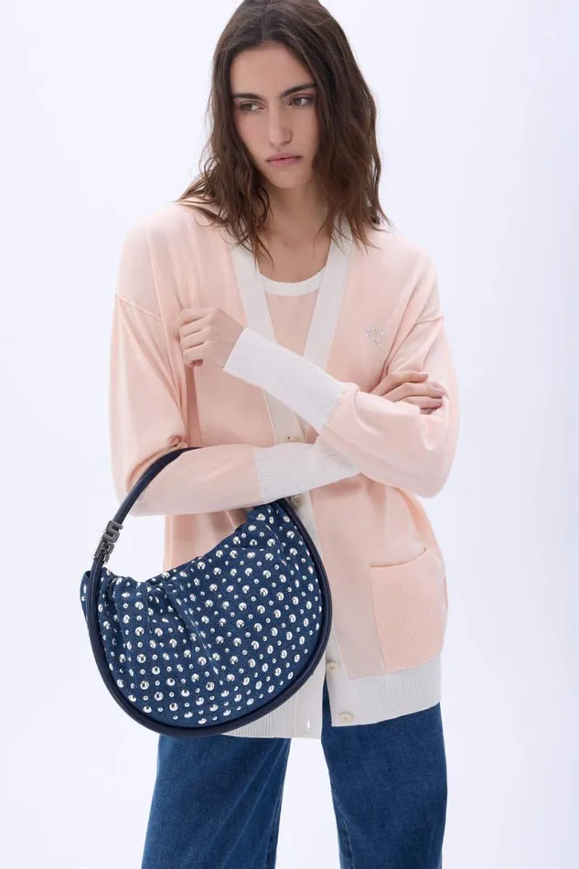 Women Pin Cardigan Peach Beige Sonia Rykiel Cardigans