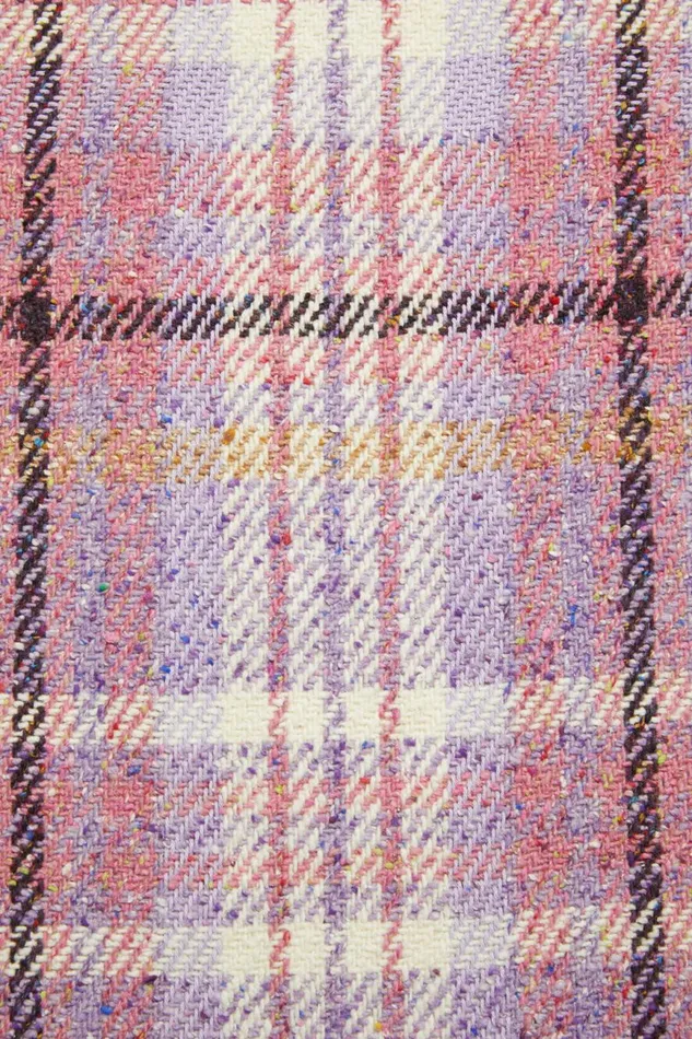 Women Plaid Fringe Scarf Violet Purple Acne Studios Scarves