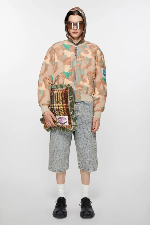 Women Plaid Pillow Browngreen Acne Studios Objects