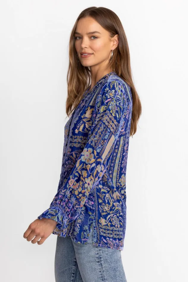 Women Plus Size Johnny Was JOASIE BURNOUT BLOUSE Persephone