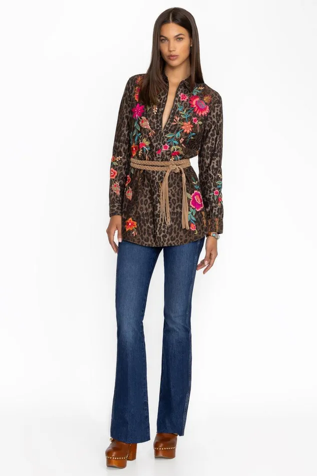 Women Plus Size Johnny Was ZIPUP SHIRT TUNIC Og Leopard Women Plus Size Johnny Was ZIPUP SHIRT TUNIC Og Leopard