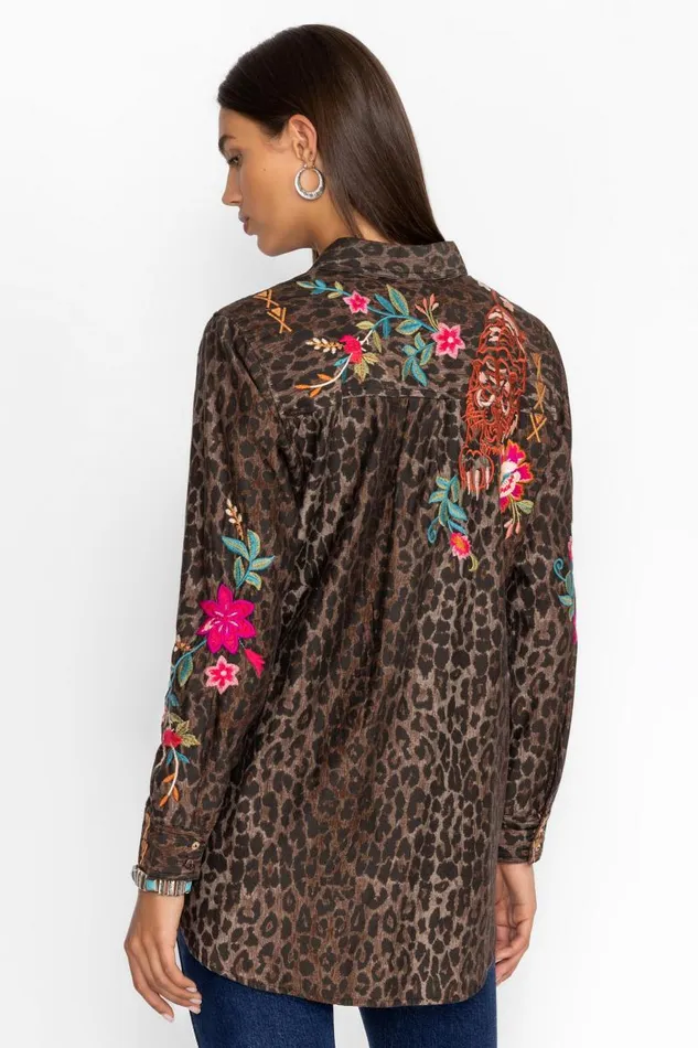 Women Plus Size Johnny Was ZIPUP SHIRT TUNIC Og Leopard Women Plus Size Johnny Was ZIPUP SHIRT TUNIC Og Leopard