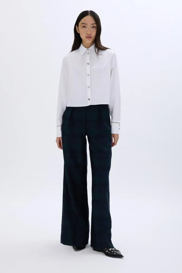 Women Poplin Cropped Shirt White White Sonia Rykiel Shirts
