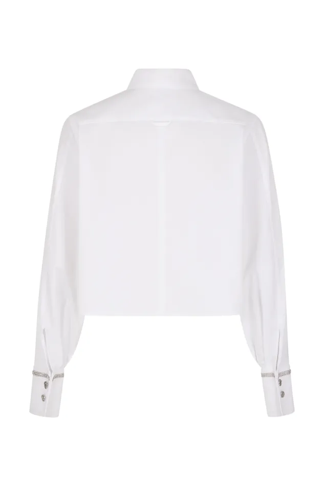 Women Poplin Cropped Shirt White White Sonia Rykiel Shirts