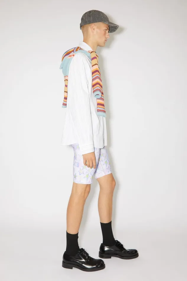 Women Printed Shorts Pale Pinkmulti Acne Studios Shorts
