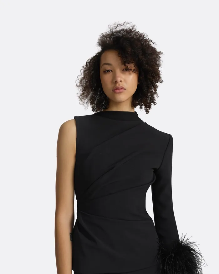 Women Rebe Black Top Black Tops Safiyaa