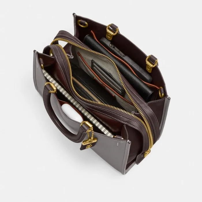 Women Rogue In Colorblock Brassheather Grey Multi Coach Satchels and Top Handles