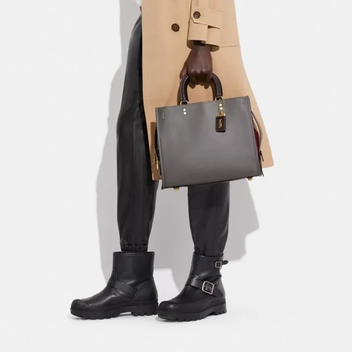 Women Rogue In Colorblock Brassheather Grey Multi Coach Satchels and Top Handles