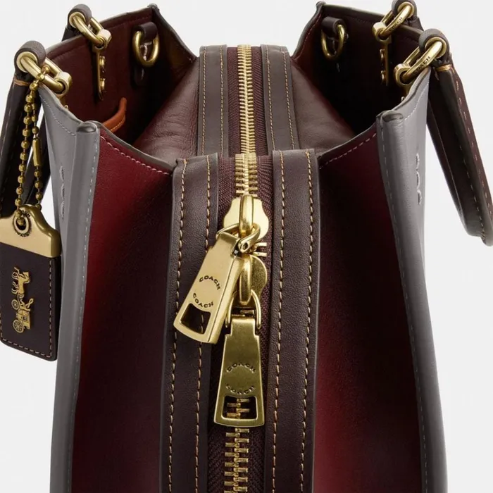 Women Rogue In Colorblock Brassheather Grey Multi Coach Satchels and Top Handles