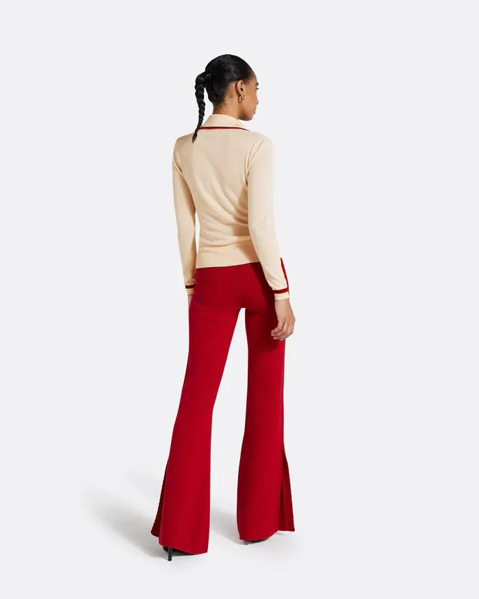 Women Safiyaa Lydie Powder and Azalea Red Knit Powder Knitwear