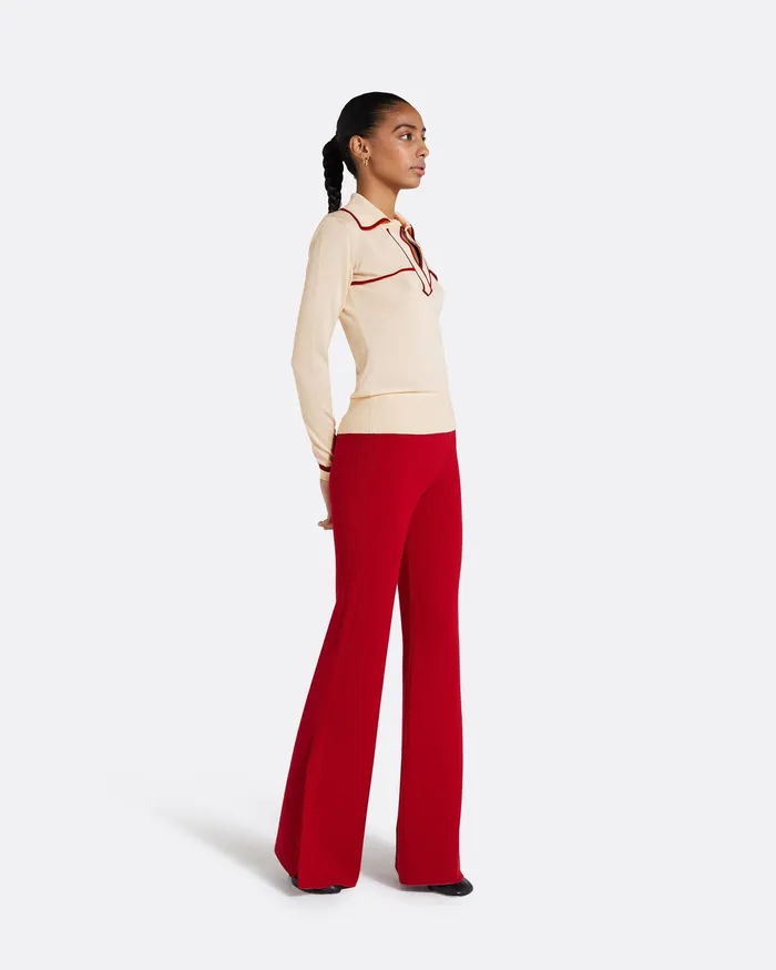 Women Safiyaa Lydie Powder and Azalea Red Knit Powder Knitwear
