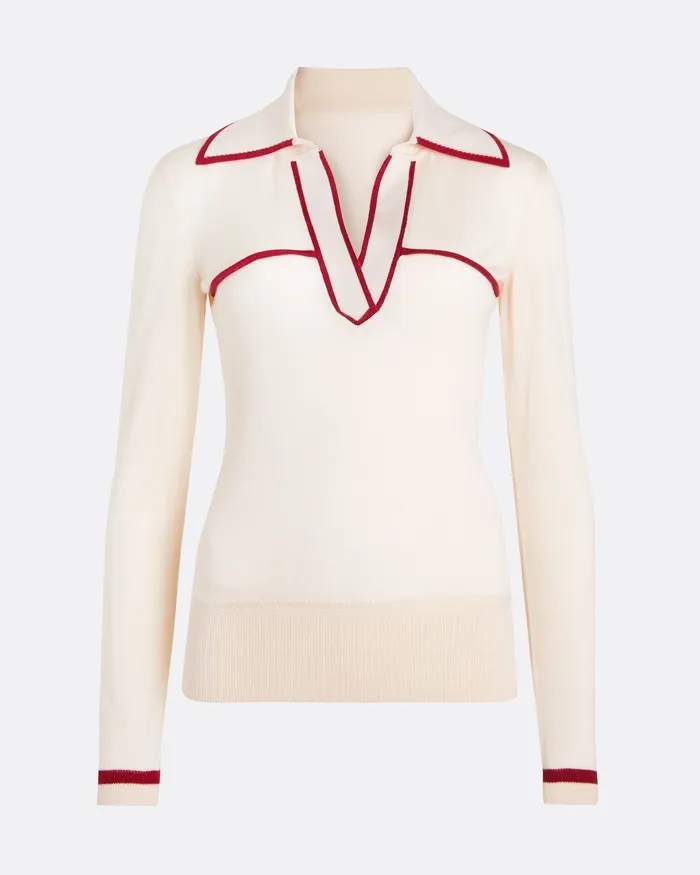 Women Safiyaa Lydie Powder and Azalea Red Knit Powder Knitwear
