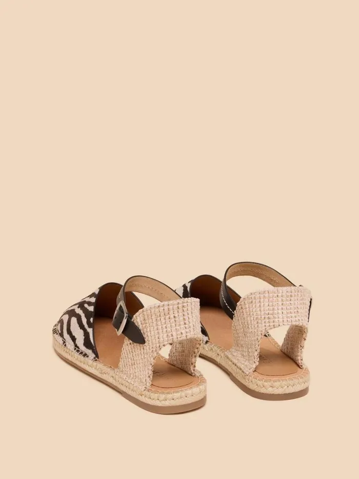 Women SANDALS White Stuff Buttercup Leather Espadrille Black Print Women SANDALS White Stuff Buttercup Leather Espadrille Black Print
