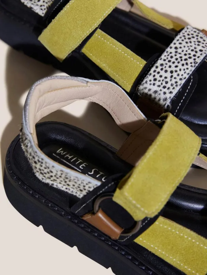 Women SANDALS White Stuff Leather Trek Sandal Black Multi