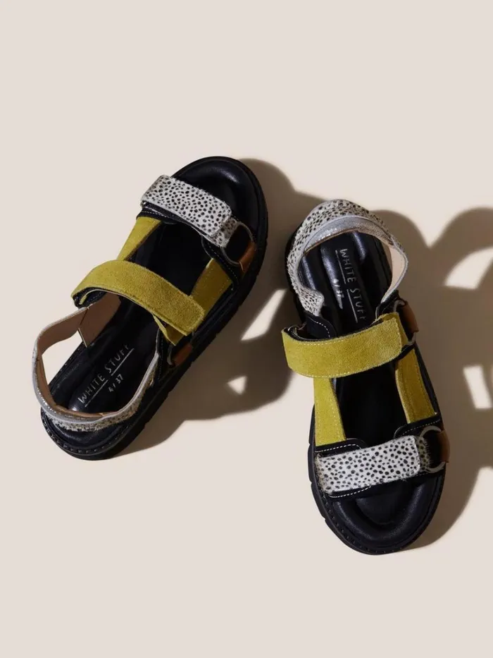 Women SANDALS White Stuff Leather Trek Sandal Black Multi