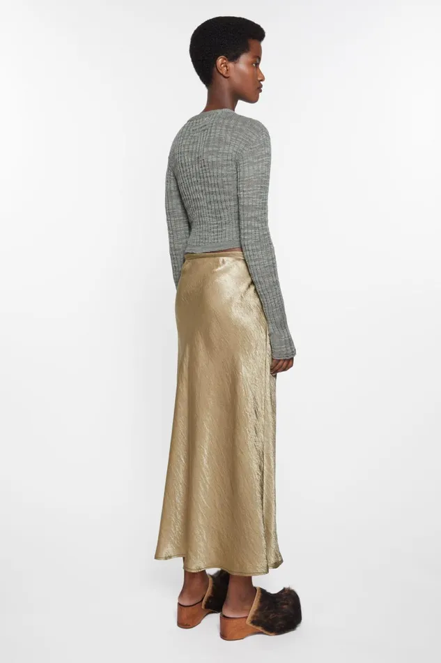 Women Satin Wrap Skirt Old Green Acne Studios Skirts