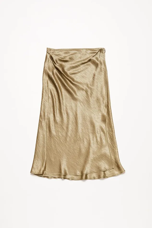 Women Satin Wrap Skirt Old Green Acne Studios Skirts