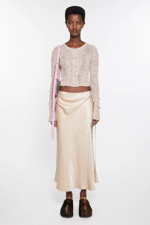 Women Satin Wrap Skirt Shell Beige Acne Studios Skirts
