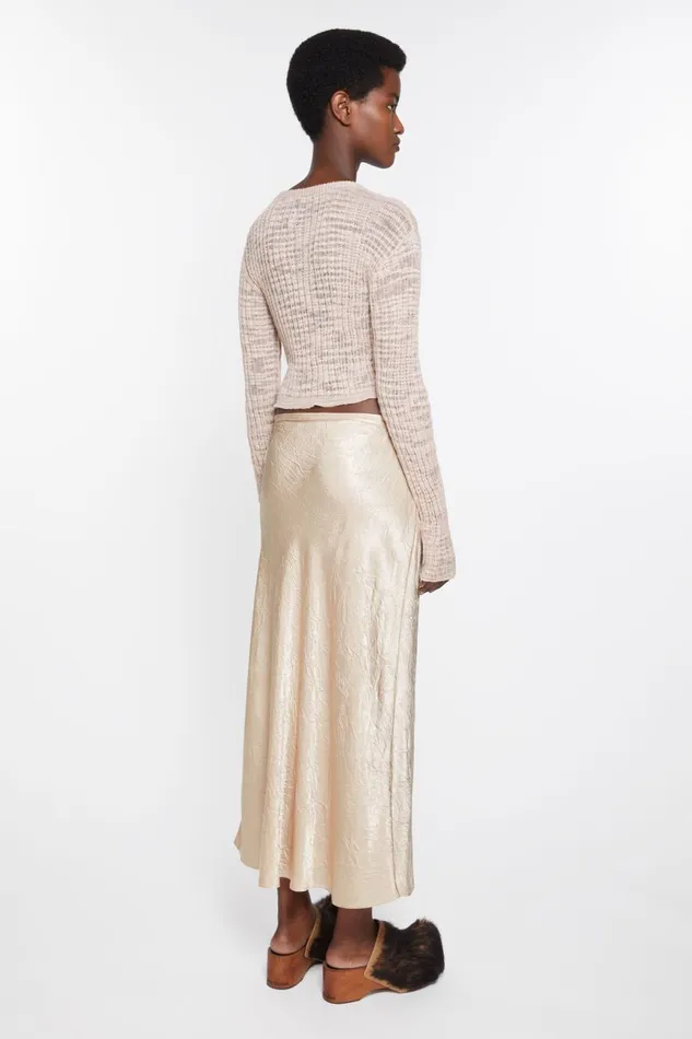 Women Satin Wrap Skirt Shell Beige Acne Studios Skirts