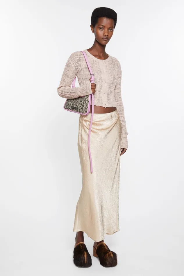 Women Satin Wrap Skirt Shell Beige Acne Studios Skirts