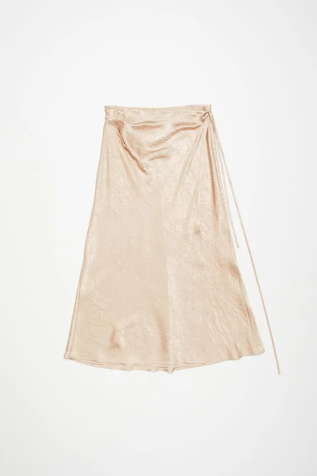 Women Satin Wrap Skirt Shell Beige Acne Studios Skirts