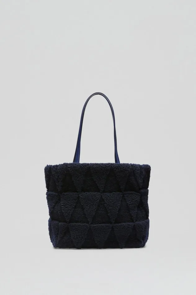 Women Scanlan Theodore Bags SHEARLING TOTE Darknavy