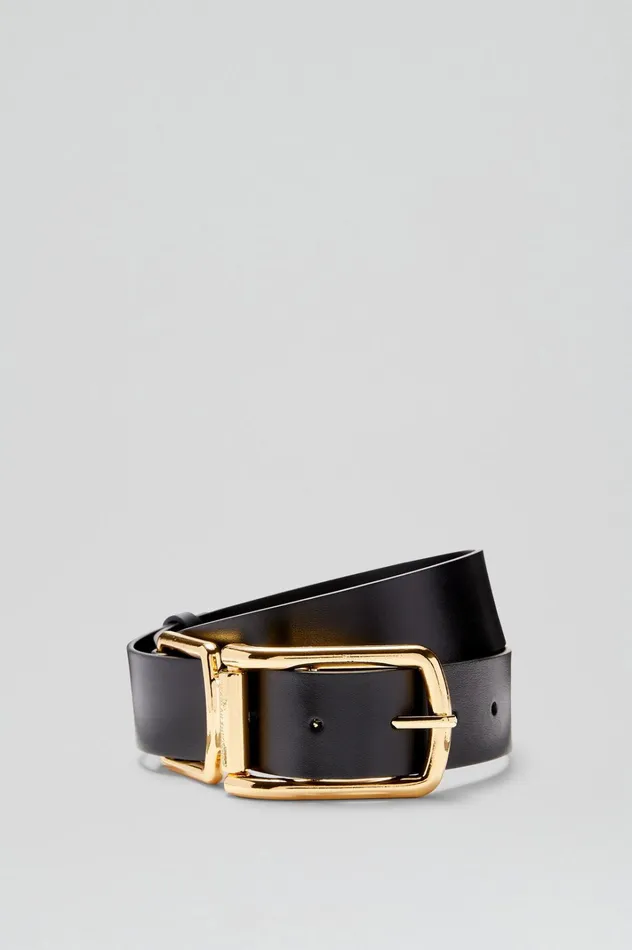 Women Scanlan Theodore Belts SADDLE BUCKLE BELT 35 Black