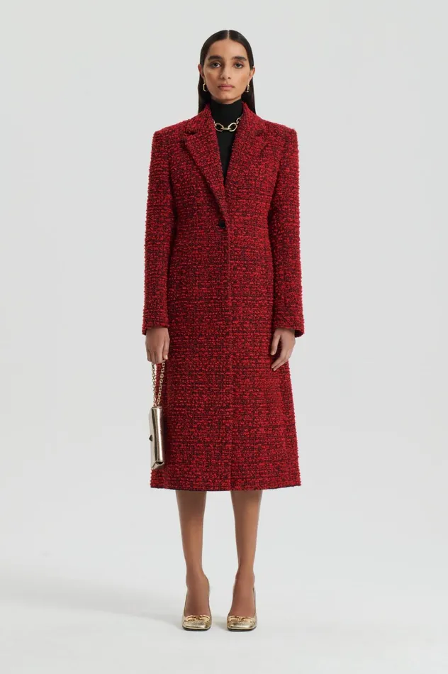 Women Scanlan Theodore Coats BOUCLE COAT Red