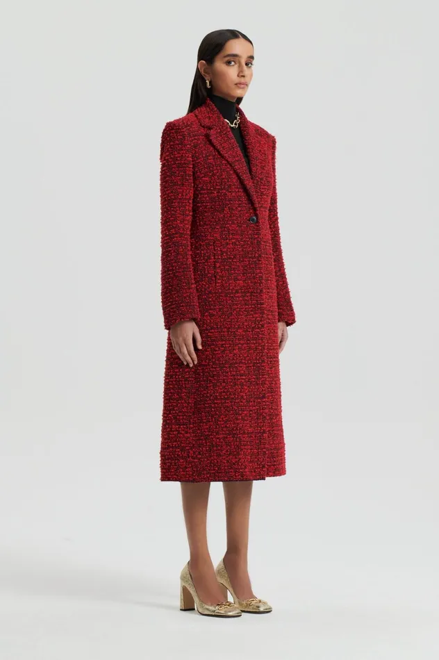 Women Scanlan Theodore Coats BOUCLE COAT Red
