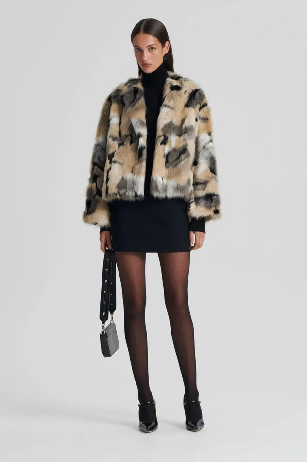 Women Scanlan Theodore Coats FAUX FUR JACKET Multi