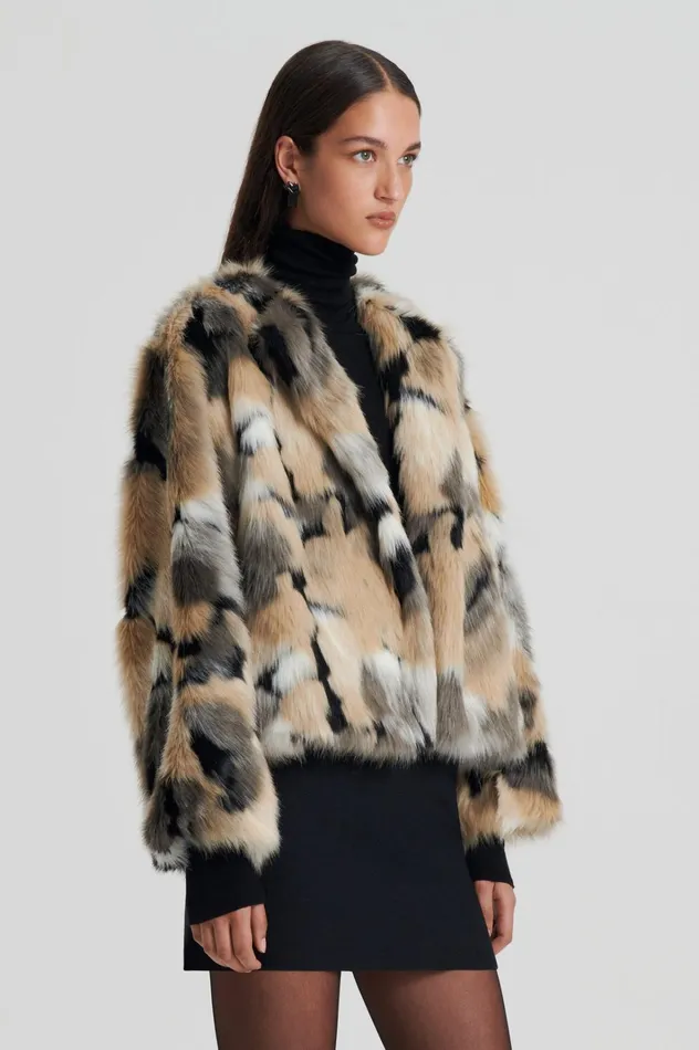 Women Scanlan Theodore Coats FAUX FUR JACKET Multi Women Scanlan Theodore Coats FAUX FUR JACKET Multi