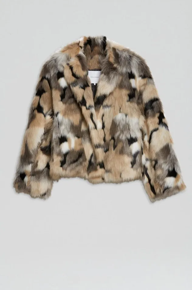 Women Scanlan Theodore Coats FAUX FUR JACKET Multi Women Scanlan Theodore Coats FAUX FUR JACKET Multi