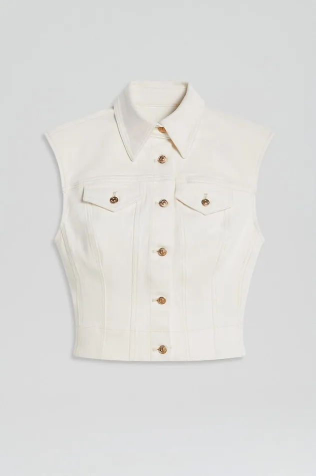 Women Scanlan Theodore Denim DENIM SLEEVELESS SHIRT Natural115