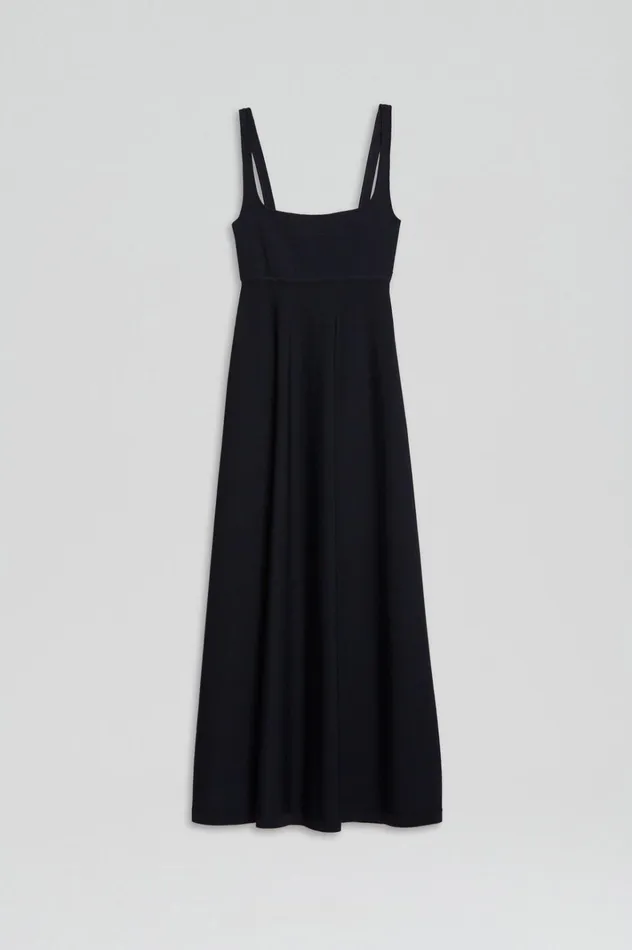 Women Scanlan Theodore Dresses CREPE KNIT SQUARE NECK DRESS Navy
