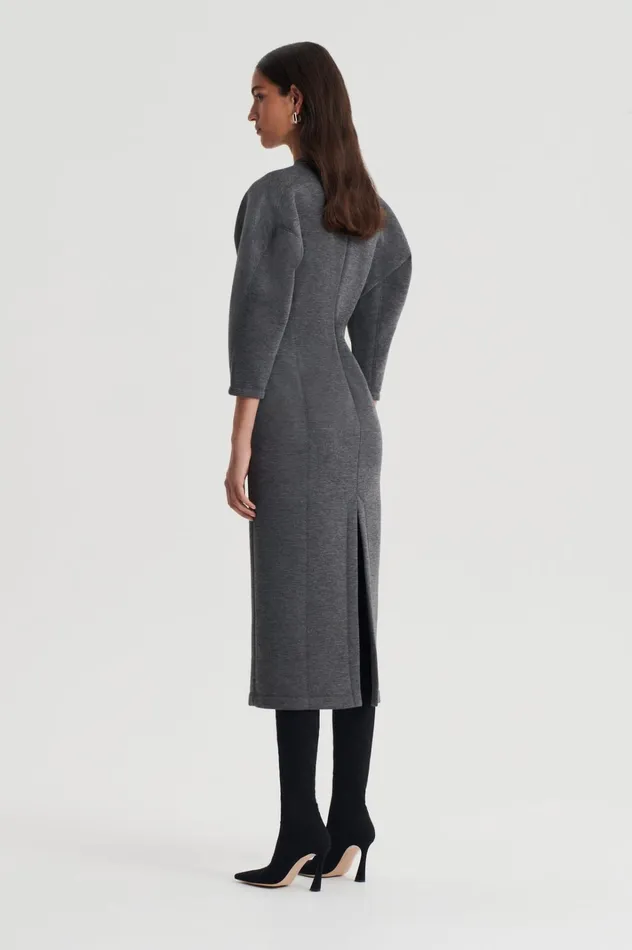 Women Scanlan Theodore Dresses SCUBA COCOON SLEEVE DRESS Grey Women Scanlan Theodore Dresses SCUBA COCOON SLEEVE DRESS Grey