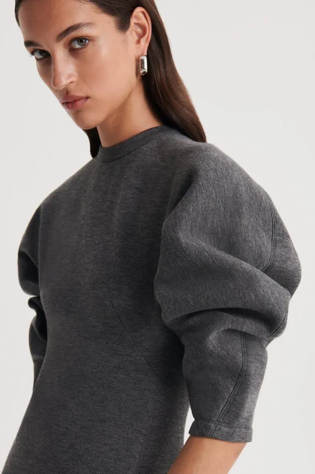 Women Scanlan Theodore Dresses SCUBA COCOON SLEEVE DRESS Grey Women Scanlan Theodore Dresses SCUBA COCOON SLEEVE DRESS Grey