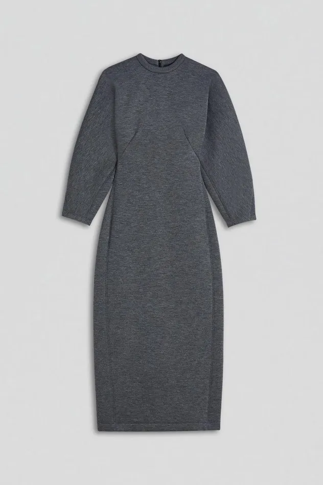 Women Scanlan Theodore Dresses SCUBA COCOON SLEEVE DRESS Grey Women Scanlan Theodore Dresses SCUBA COCOON SLEEVE DRESS Grey
