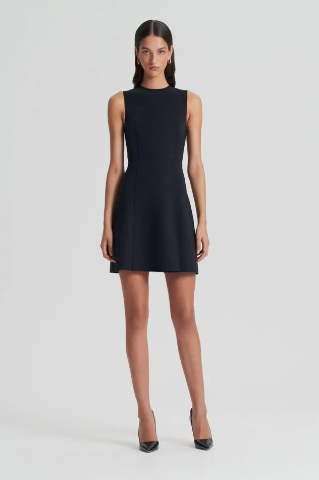 Women Scanlan Theodore Dresses SCUBA MINI DRESS Black