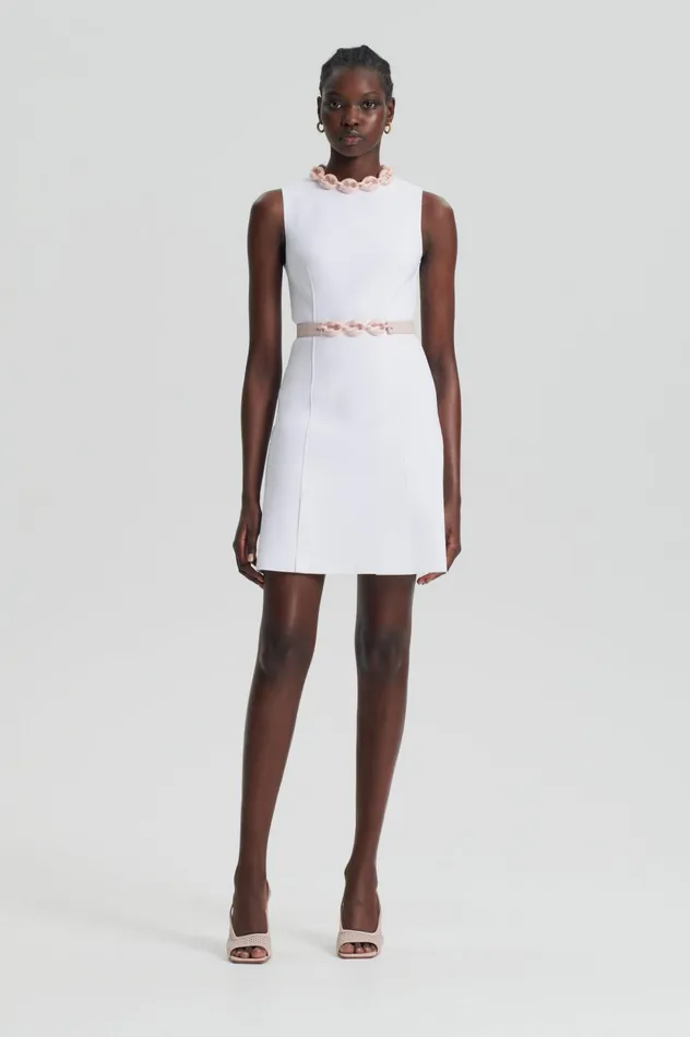 Women Scanlan Theodore Dresses SCUBA MINI DRESS White