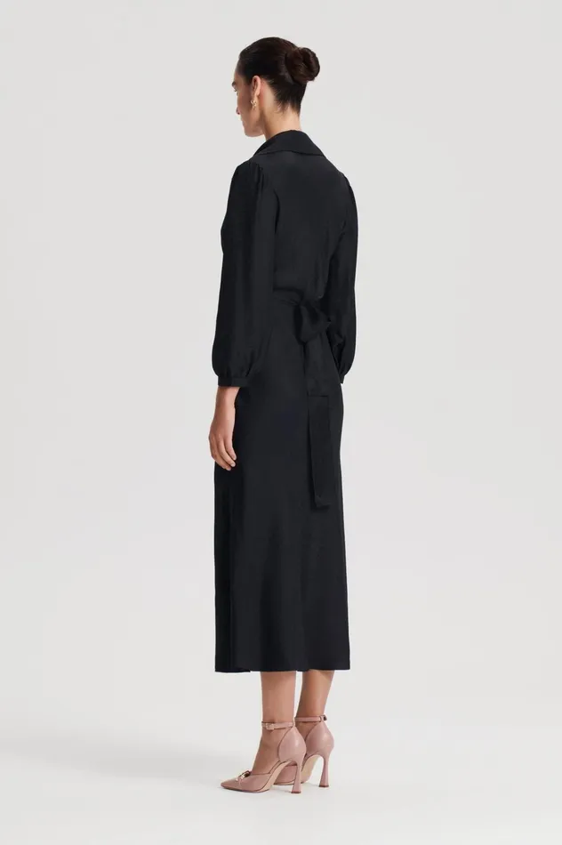 Women Scanlan Theodore Dresses SILK TURBAN TWIST DRESS Black Women Scanlan Theodore Dresses SILK TURBAN TWIST DRESS Black
