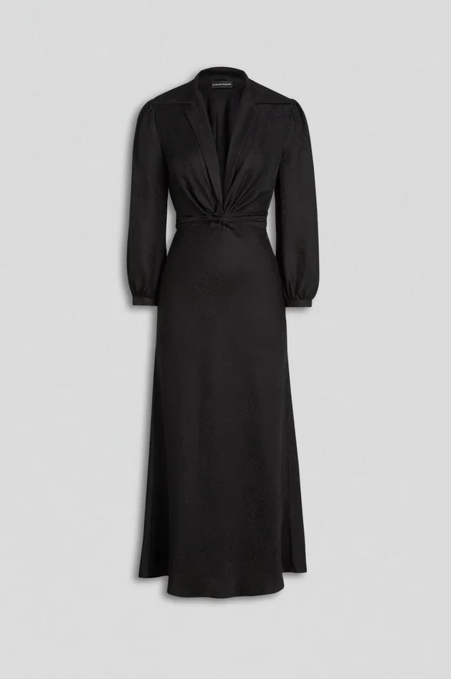 Women Scanlan Theodore Dresses SILK TURBAN TWIST DRESS Black Women Scanlan Theodore Dresses SILK TURBAN TWIST DRESS Black