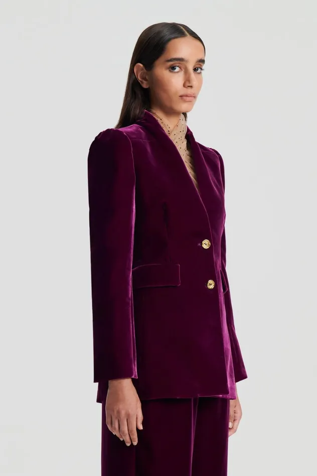 Women Scanlan Theodore Jackets VELVET JACKET Mulberry Women Scanlan Theodore Jackets VELVET JACKET Mulberry