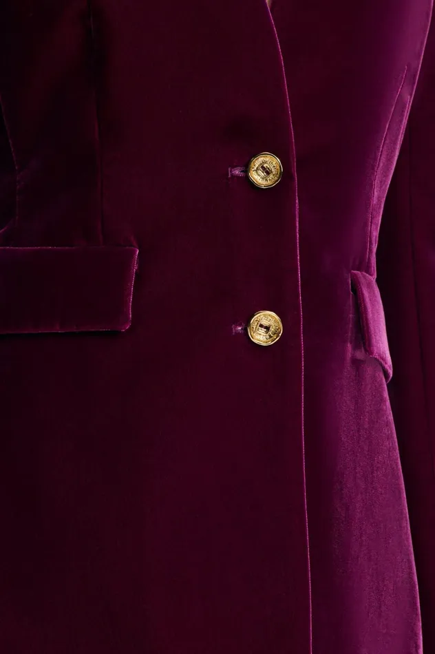 Women Scanlan Theodore Jackets VELVET JACKET Mulberry Women Scanlan Theodore Jackets VELVET JACKET Mulberry